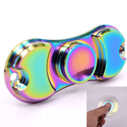 dual-sided hand fidget spinner ball, rainbow desk toy for adhd, stress relief, edc gift