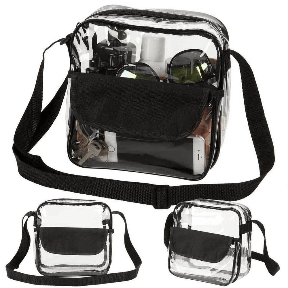 Clear PVC Tote Bag With Zipper Stadium Approved Transparent Handbag For Sports Events 2