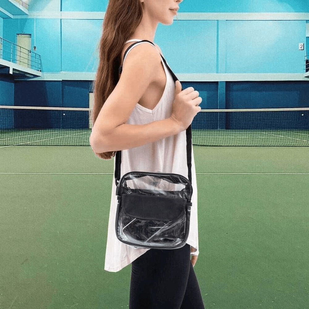 Clear PVC Tote Bag With Zipper Stadium Approved Transparent Handbag For Sports Events 0