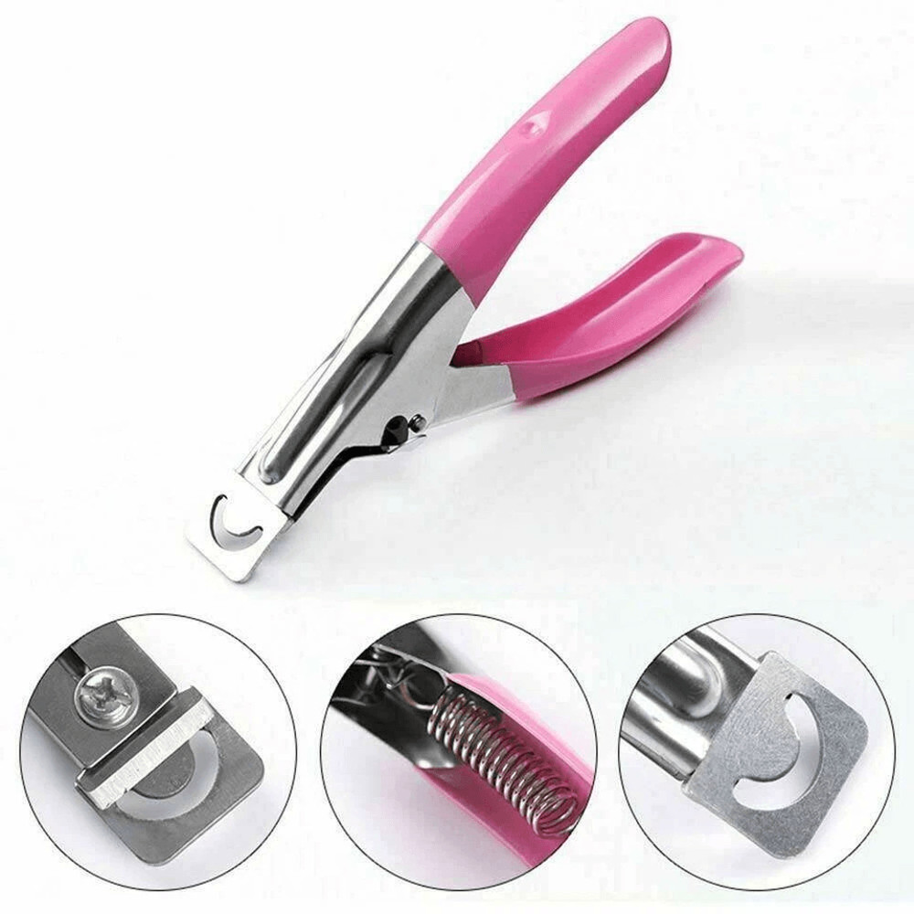 Professional Acrylic False Nail Tip Cutter Clipper Pink SpringLoaded Nail Trimmer For Manicure Fake 3
