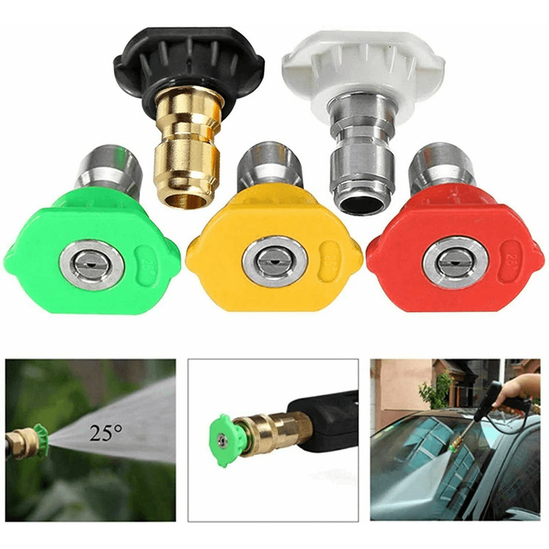 Pressure Washer Spray Tips Nozzles High Power Kit Pack Quick Connect Set For Power Washers Car Roof 0
