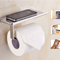 Wall Mounted Toilet Paper Holder With Phone Shelf Bathroom Storage Rack 0
