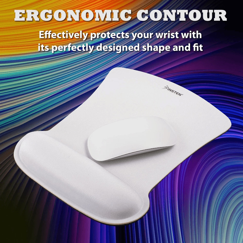 Ergonomic Mouse Pad Wrist Rest Memory Foam Support Comfort For PC Laptop Computer White NonSlip Mou 5