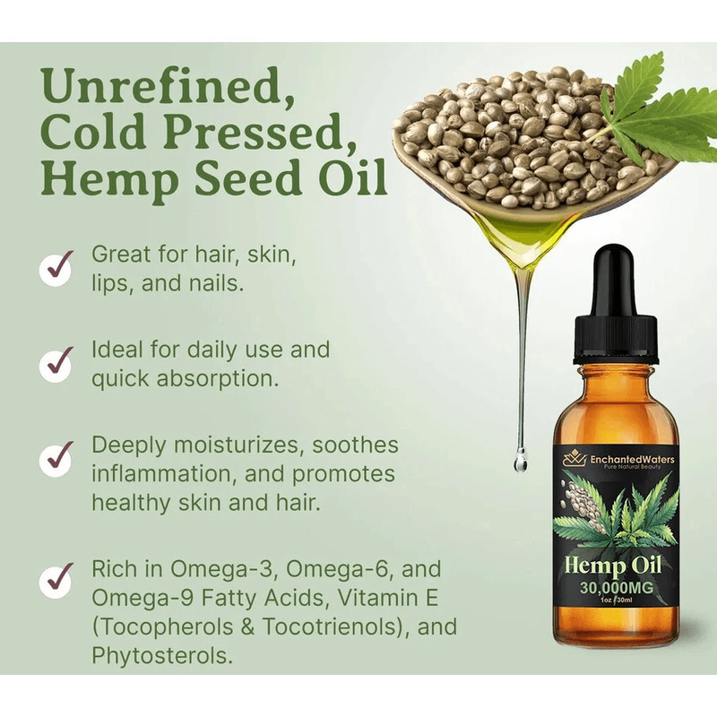 Organic Hemp Oil ColdPressed Pure Unrefined Virgin Hemp Seed Oil For Stress Pain Sleep Food Grade 1