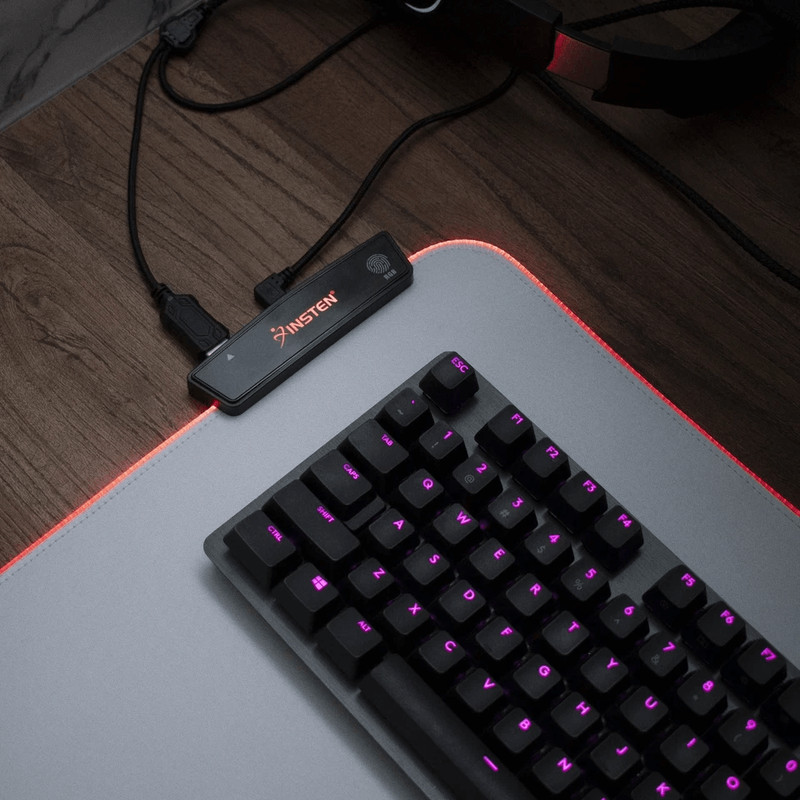 Large RGB LED Gaming Mouse Pad With USB Port Soft Cloth White Mat 315 5