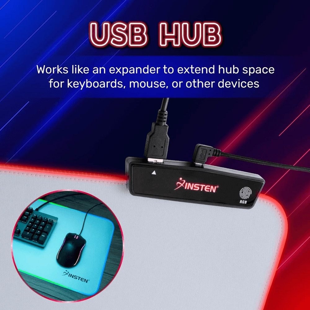 Large RGB LED Gaming Mouse Pad With USB Port Soft Cloth White Mat 315 1