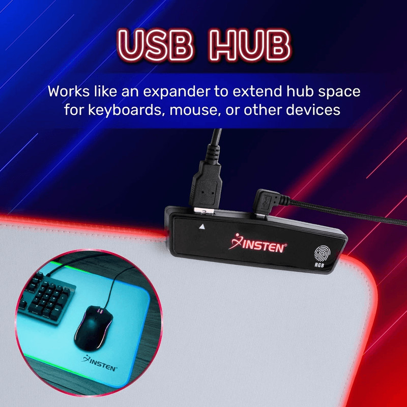 Large RGB LED Gaming Mouse Pad With USB Port Soft Cloth White Mat 315 1