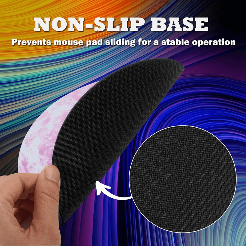 Round Galaxy Mouse Pad NonSlip Purple Venus Design For Gaming Office 3