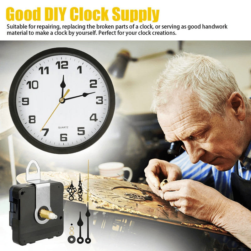 Silent Quartz Wall Clock Movement Mechanism With DIY Replacement Hands Easy Clock Repair Tool Parts 3