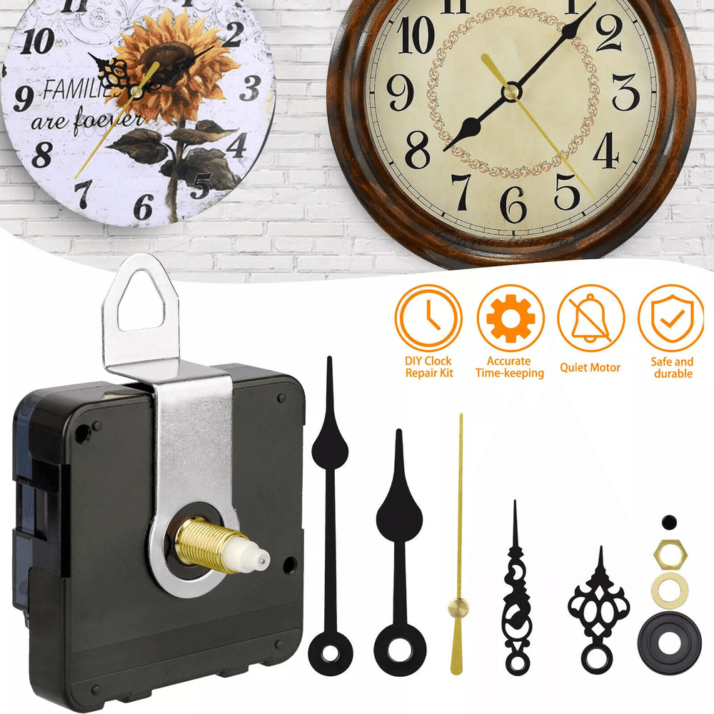 Silent Quartz Wall Clock Movement Mechanism With DIY Replacement Hands Easy Clock Repair Tool Parts 0