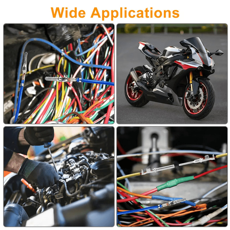 Automotive Electrical Connector Pins Kit Terminals 300 Wire Seals Terminal Removal Tool Tweezers F 4