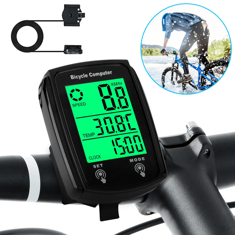 Waterproof LCD Bike Speedometer Odometer Wired Digital Bicycle Cycle Computer 0
