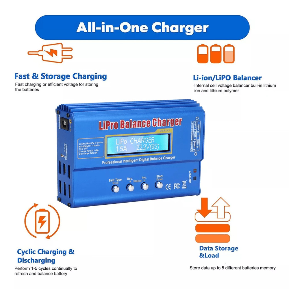 IMAX B6 LiPo Battery Balance Charger Discharger For RC Car Drone NiMH LiFe NiCd Pack 3
