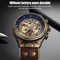 Luxury Mens Automatic Mechanical Watch Retro Skeleton Dial Leather Strap 3