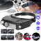 Jewelers Headband Magnifier With LED Lights Adjustable Visor Magnifying Glasses For Close Work 0
