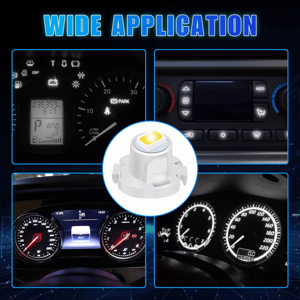 20x White Neo Wedge LED Dash Switch AC Climate Control HVAC Light Bulbs 12V Instrument Panel Replac 3