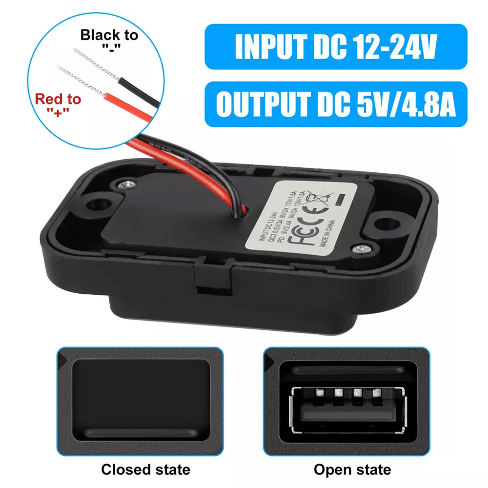 Fast Dual USB Car Charger Socket Power Outlet Adapter For Boat RV 6