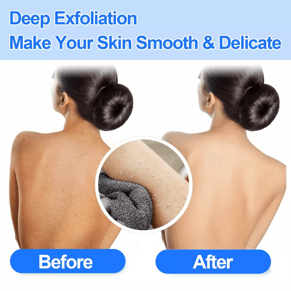 Exfoliating Back Scrubber Towel Strip For Shower Bath Soft Skin Body Wash Cloth For Spa And Exfoli 4