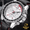 Waterproof MEGIR Mens Stainless Steel Analog Sports Quartz Military Wrist Watch Stylish Leather Ba 0