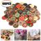 Lot Of Wooden Art Buttons 2Hole Mixed Colors For DIY Sewing Scrapbooking Crafts 0
