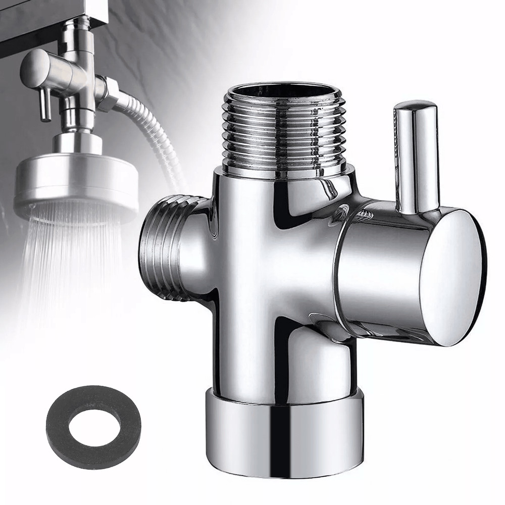 Shower Head Diverter Valve 3Way TAdapter With Water Splitter Tap Switch Universal Connection For Fi 0