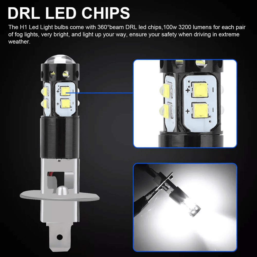 LED Fog Light Bulbs Super Bright 6500K White Driving Lamps 2