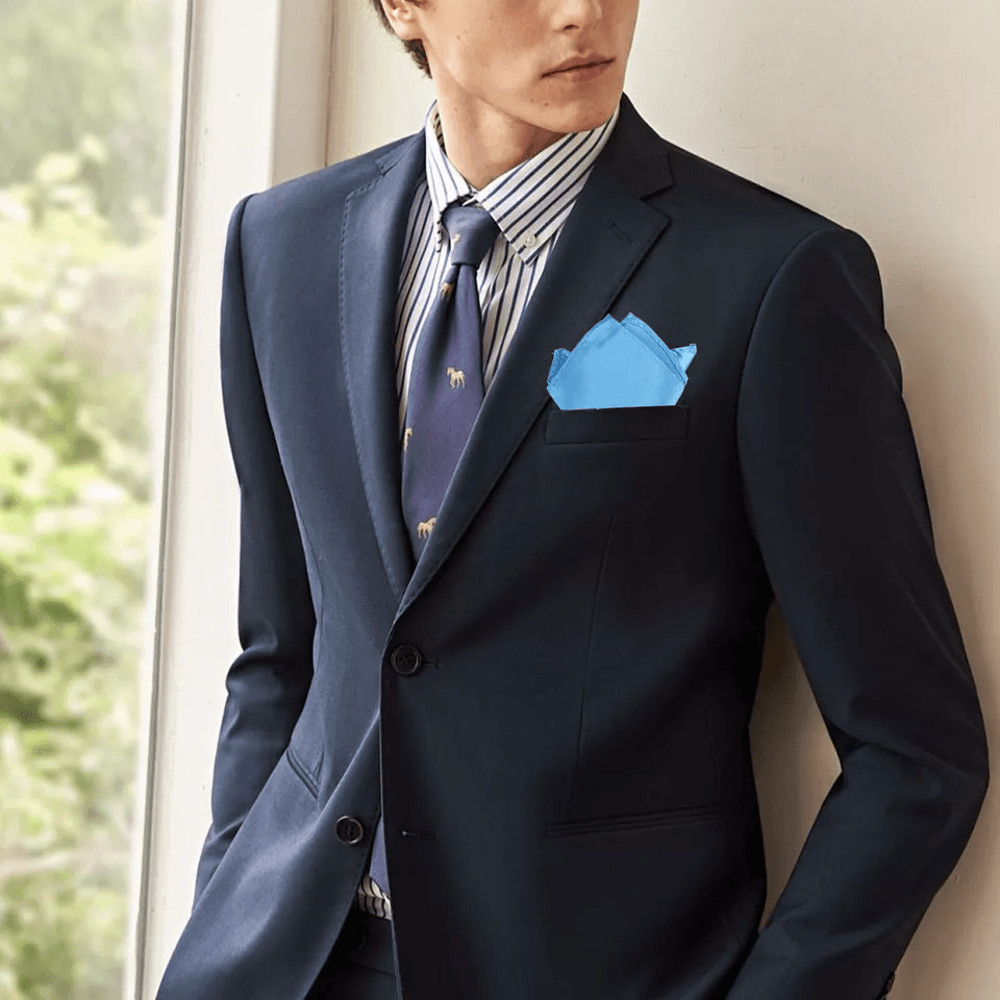 Mens Satin Silk Pocket Squares Set Assorted Solid Color Hankies For Wedding Party Tuxedo Formal Su 1