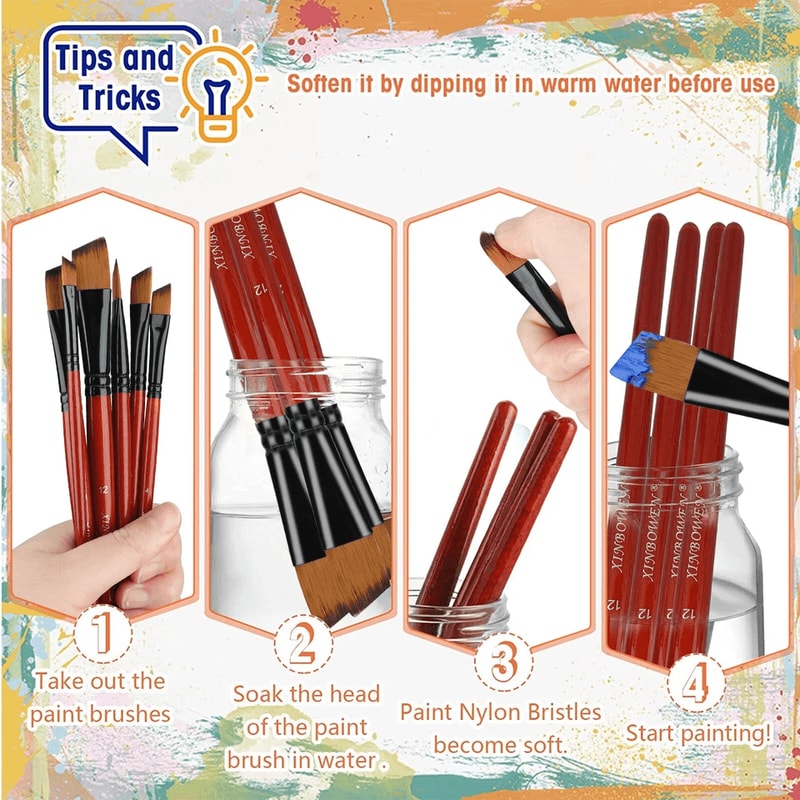 Professional Paint Brush Set For Acrylic Oil Watercolour Art Projects 3