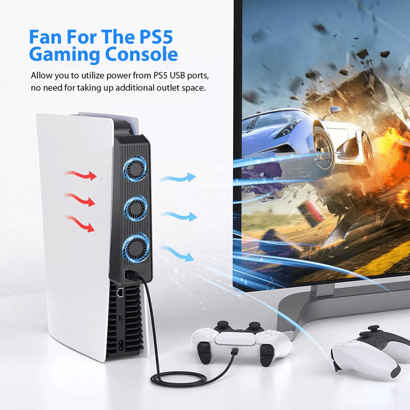 External Cooling Fan Cooler For PS5 Console USB Powered Game Accessories For PlayStation 3