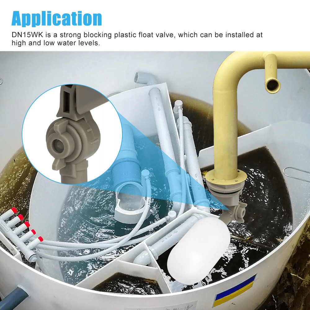 4x Water Float Valve Adjustable Arm 12 Automatic Fill Stop  Plastic Water Filter Float Valve For Ta 1