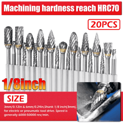 tungsten carbide rotary burr set, shank die grinder carving bits kit