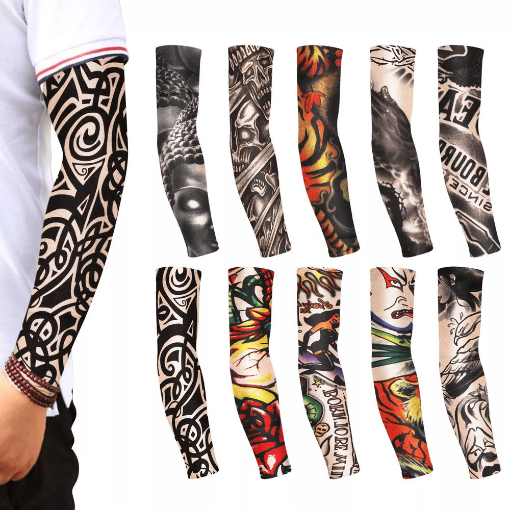 10 PCS Tattoo Cooling Arm Sleeves UV Sun Protection For Men  Women  Sports Compression Sleeve For B 0