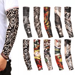 10 pcs tattoo cooling arm sleeves uv sun protection for men & women – sports compression sleeve for basketball, golf, ru
