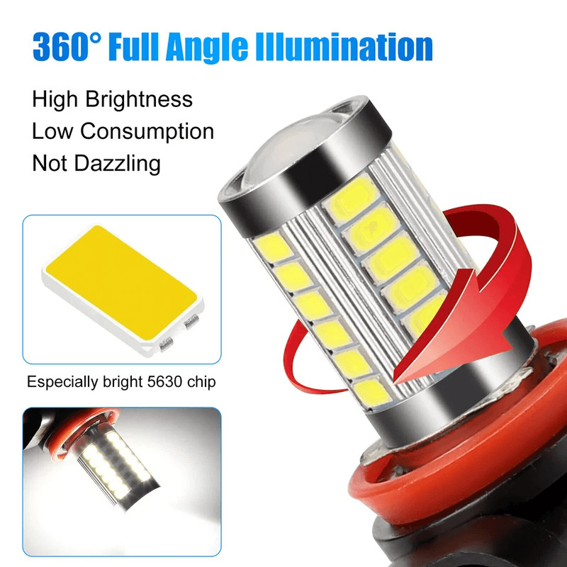 LED Fog Light Bulb 6500K White AntiFog Bright Driving Lamp 3