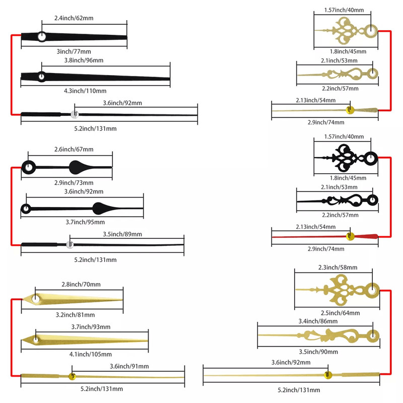 Quartz Wall Clock Movement Mechanism With Hands DIY Replacement Repair Kit For Clock Fix 5