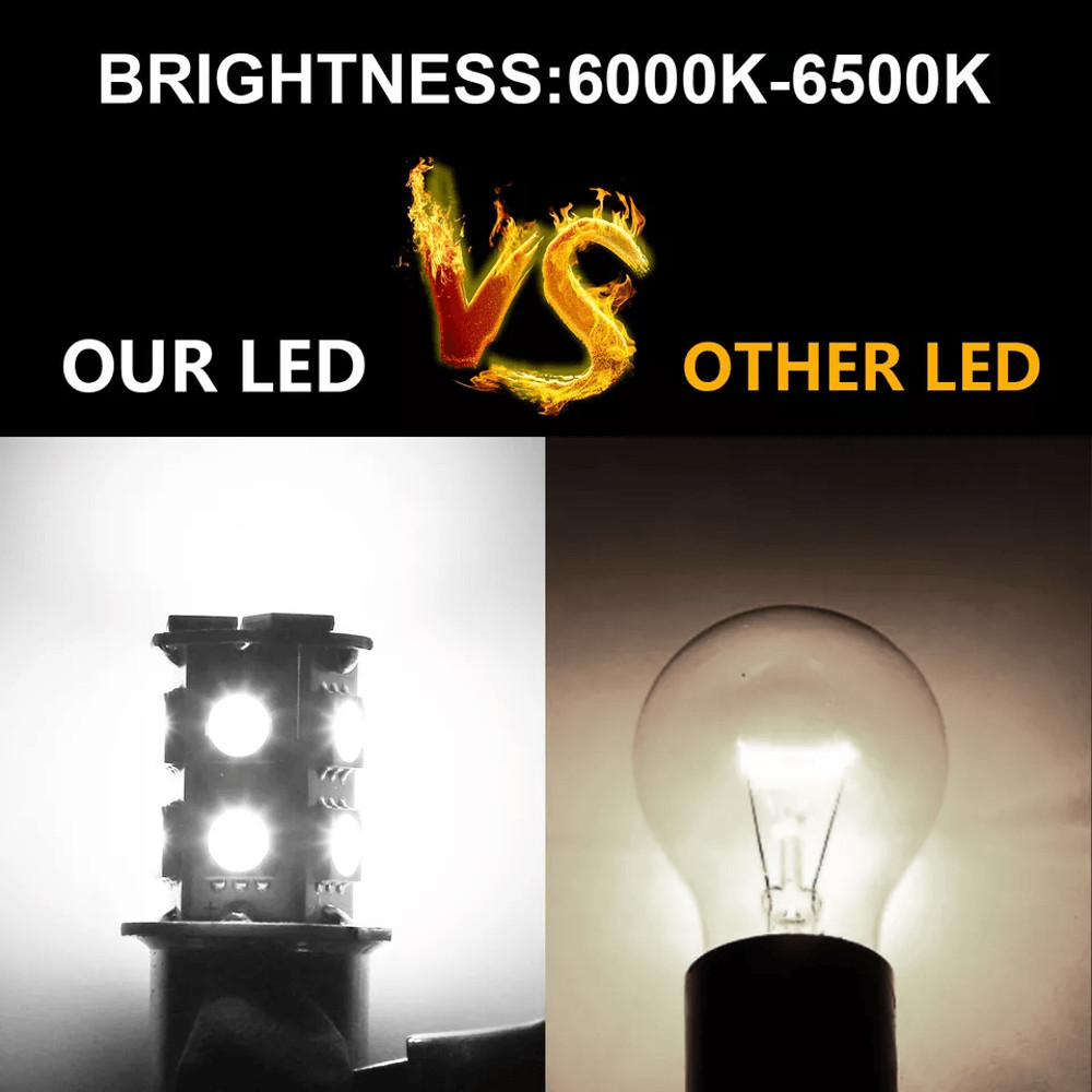 LED Tail Brake Light Bulbs 13 SMD 6500K White For Car Truck 2