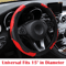 Universal Leather Car Steering Wheel Cover AntiSlip Accessories Black Fit For Standard Wheels Premi 0