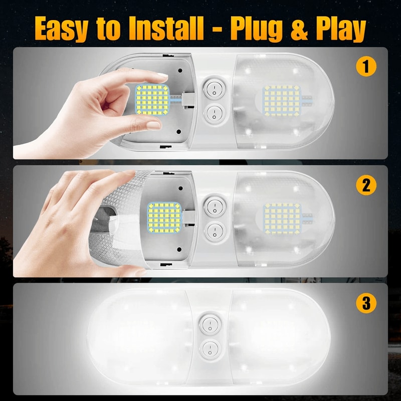 Ultra Bright Super White LED Interior Light Bulbs For RV Camper Trailer Wedge Base Upgrade Kit 4