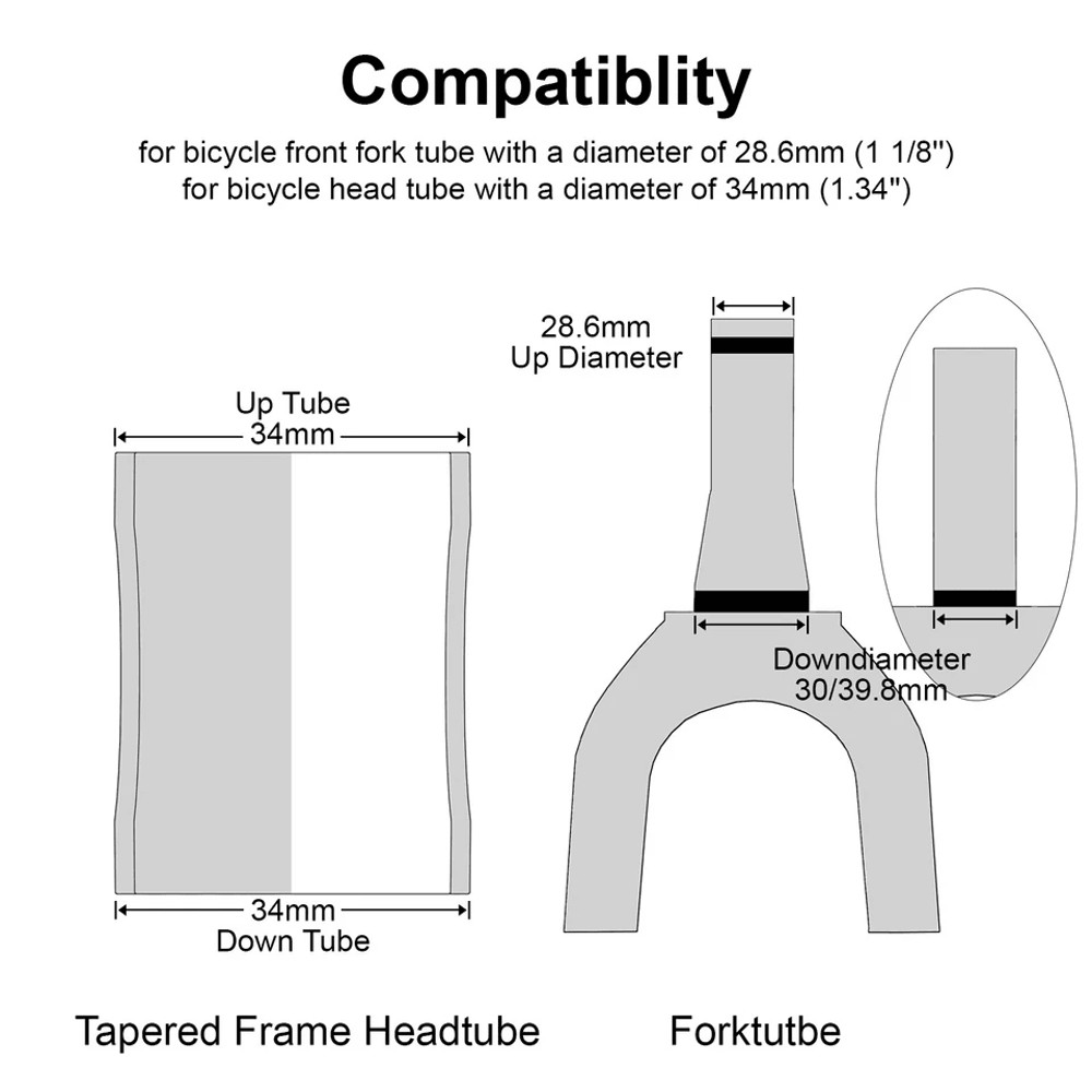 Threadless MTB Road Bike Bicycle Sealed External Bearing Headset Kit Fork Compatible Durable Alloy  3