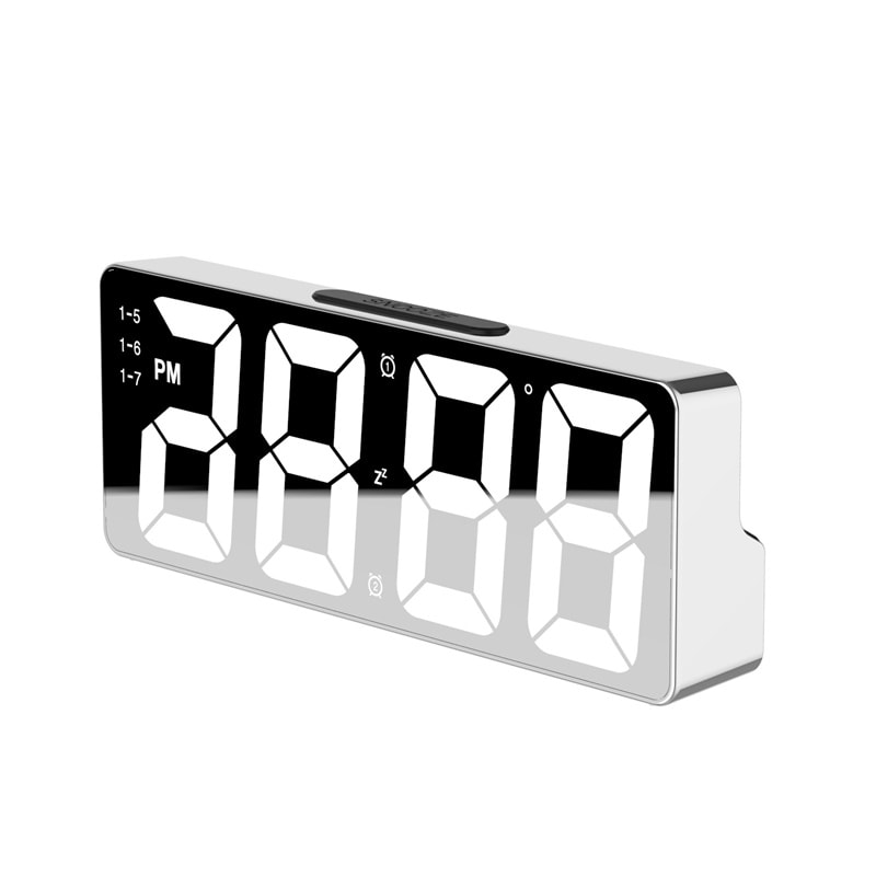 Modern Digital ClockLED Display With DateTemperature Auto Dim FeatureSnooze FunctionDesktop Electro 5