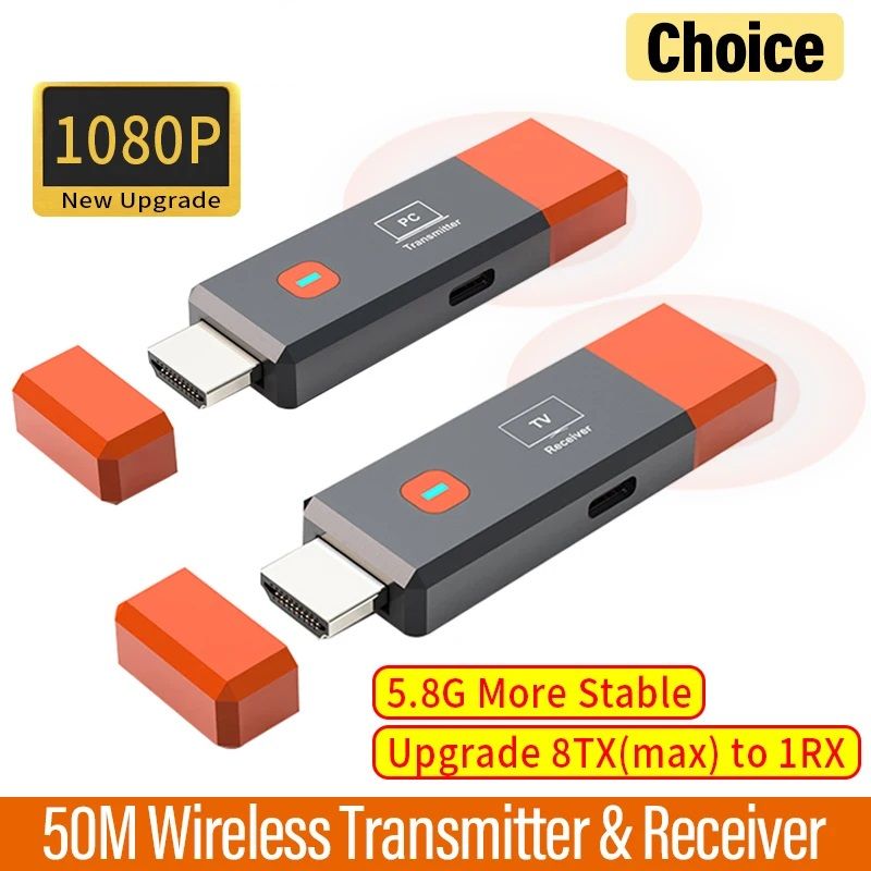 Wireless HDMI Video Dongle Adapter Transmitter Receiver Kit for PC Camera Laptop to TV Project