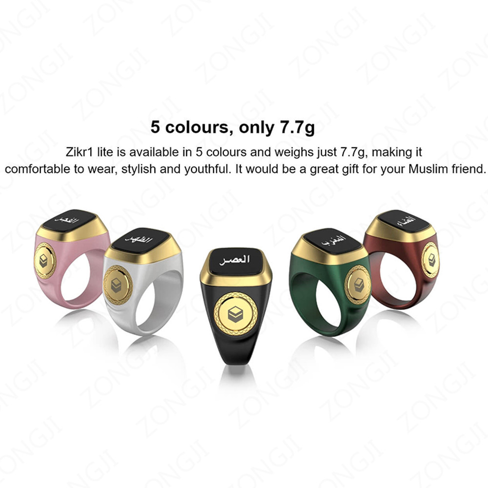 Waterproof Praise Tally Ring Smart Digital Counter for Zikr  Muslim Prayer Time
