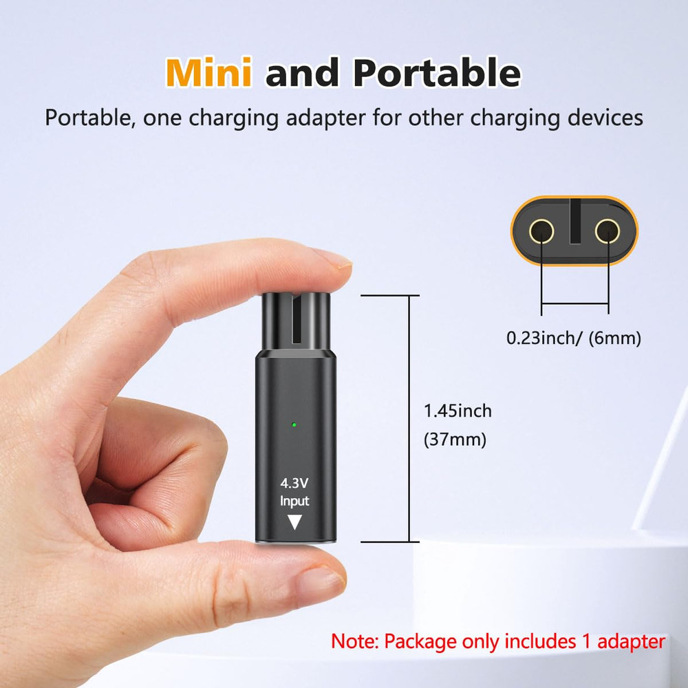 43V TypeC Shaver Adapter Charging Converter For Philips Norelco OneBlade QP2520 QP2515 QP2620 With 5