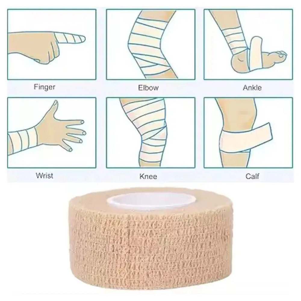 Self Adherent Cohesive Bandage Wrap Stretch NonWoven Self Adhesive Tape For Sports  Wound Care 3