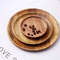 Premium Acacia Wood Round Serving Platter  Rustic Wooden Tray For Pizza Salad Fruit Dessert Bread C 1