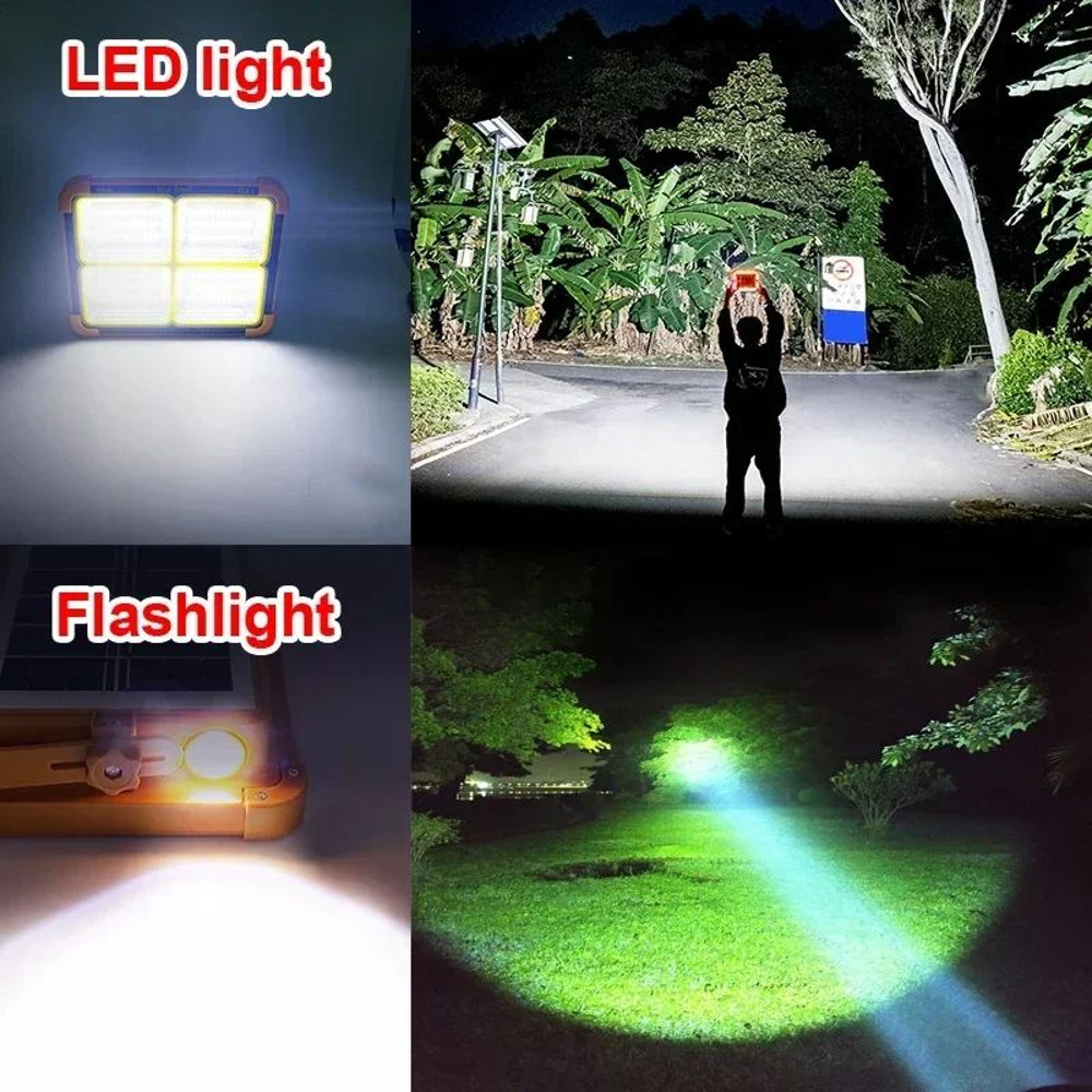 Camping Lantern Solar Rechargeable LED Tent Light With Magnet Powerful Flashlight  Power Bank For E 3