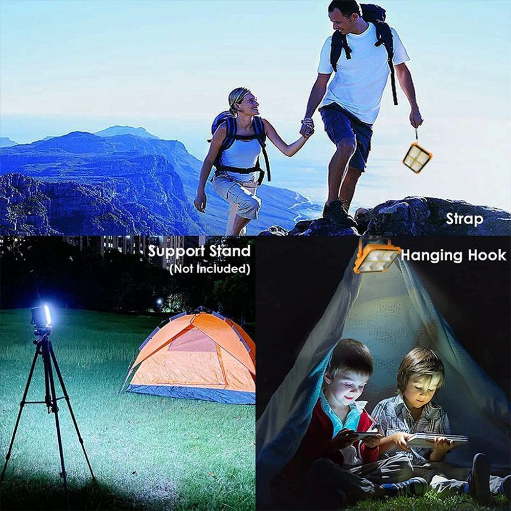 Camping Lantern Solar Rechargeable LED Tent Light With Magnet Powerful Flashlight  Power Bank For E 4