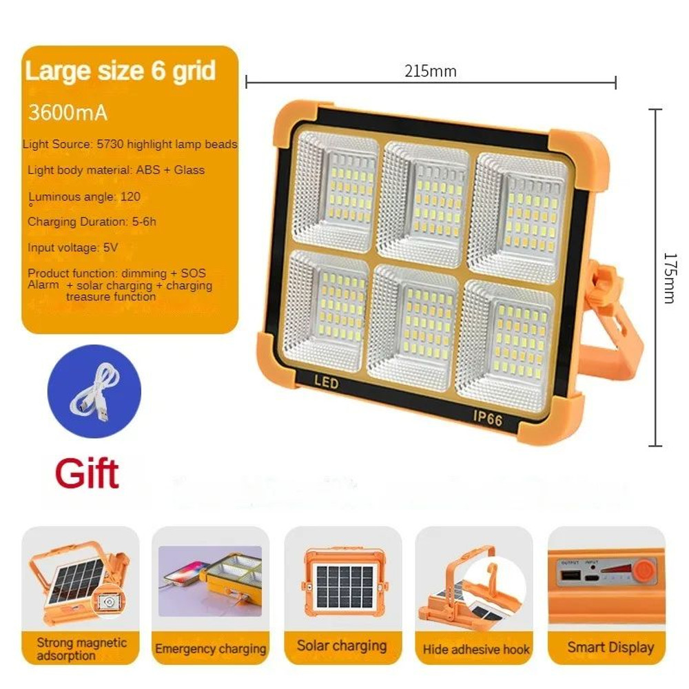 Camping Lantern Solar Rechargeable LED Tent Light With Magnet Powerful Flashlight  Power Bank For E 7