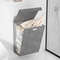 1pc Foldable Adhesive Laundry Basket Hamper  Multifunctional Punch Free Wall Hanging Washing Clothe 4