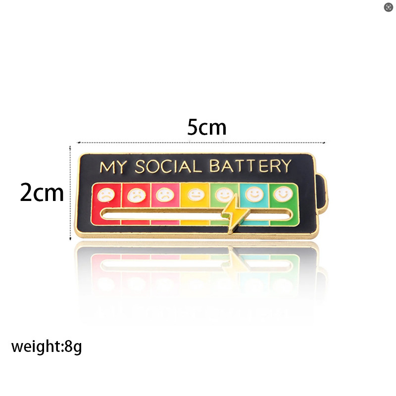 Emotional Expression Brooches 7 Mood Sliding Pins For Women Men Alloy Social Battery Badge For Jack 1